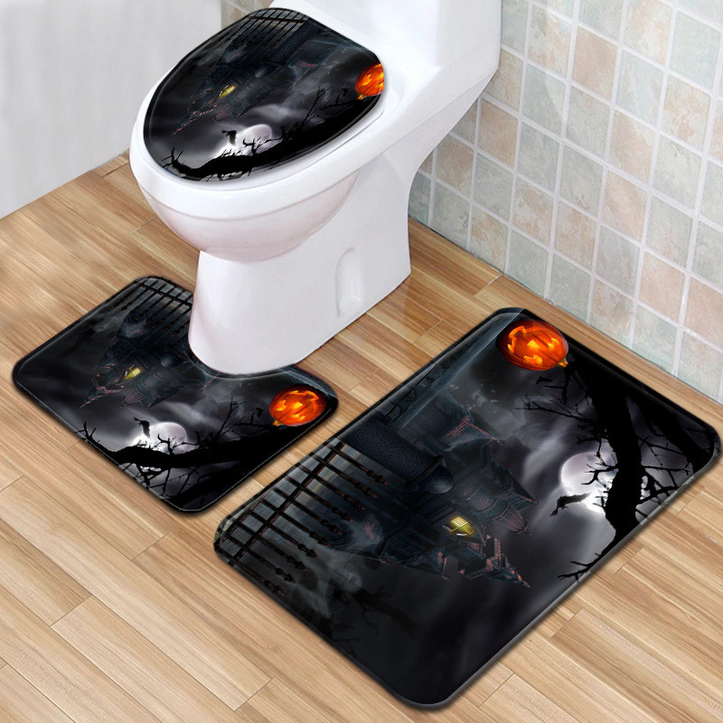 Zeegle 3PCS vannas paklājiņš mājas dekorēšanai Pretslīdes dušas paklājiņš Grīdas paklājs Ūdens absorbcijas kāju paklājiņš Pjedestāls mīksts paklājs tualetes sēdekļa pārvalks