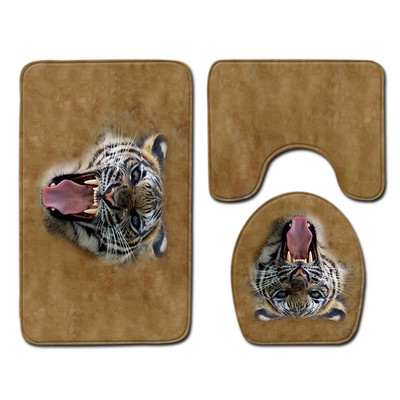 Zeegle kreativni set prostirki za kupaonicu Set kupaonskih prostirki od flanela Upijajući kupaonski otirač WC dekoracija Poklopac navlaka za WC školjku