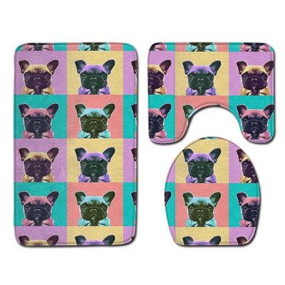 Zeegle kreativni set prostirki za kupaonicu Set kupaonskih prostirki od flanela Upijajući kupaonski otirač WC dekoracija Poklopac navlaka za WC školjku