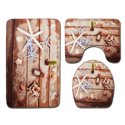 Zeegle kreativni set prostirki za kupaonicu Set kupaonskih prostirki od flanela Upijajući kupaonski otirač WC dekoracija Poklopac navlaka za WC školjku