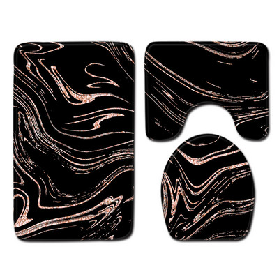 Zeegle kreativni set prostirki za kupaonicu Set kupaonskih prostirki od flanela Upijajući kupaonski otirač WC dekoracija Poklopac navlaka za WC školjku