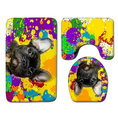 Zeegle kreativni set prostirki za kupaonicu Set kupaonskih prostirki od flanela Upijajući kupaonski otirač WC dekoracija Poklopac navlaka za WC školjku