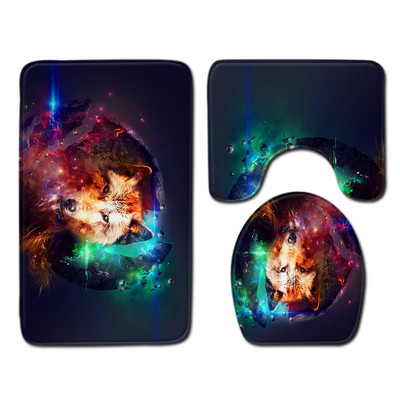 Zeegle kreativni set prostirki za kupaonicu Set kupaonskih prostirki od flanela Upijajući kupaonski otirač WC dekoracija Poklopac navlaka za WC školjku