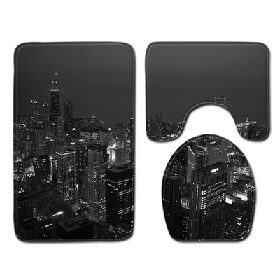 Zeegle kreativni set prostirki za kupaonicu Set kupaonskih prostirki od flanela Upijajući kupaonski otirač WC dekoracija Poklopac navlaka za WC školjku