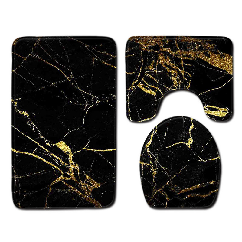 Zeegle kreativni set prostirki za kupaonicu Set kupaonskih prostirki od flanela Upijajući kupaonski otirač WC dekoracija Poklopac navlaka za WC školjku