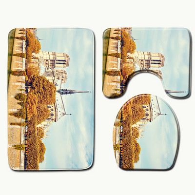 Zeegle Notre Dame de Paris Set kupaonskih prostirki s printom Protuklizna navlaka za WC sjedalo Otirač za kupaonicu Kućni toaletni tepih Prostirke za tuš