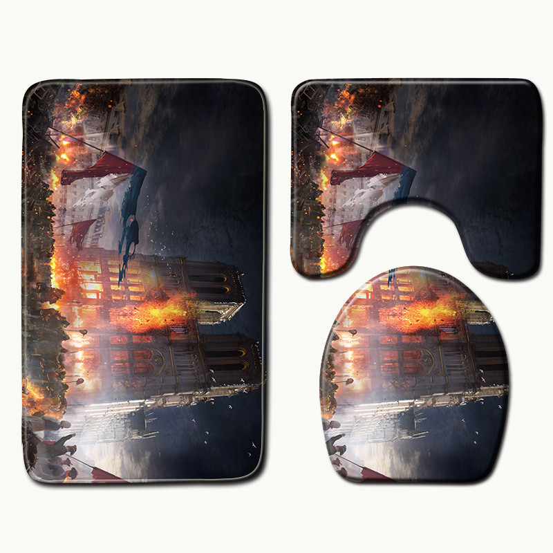 Zeegle Notre Dame de Paris Set kupaonskih prostirki s printom Protuklizna navlaka za WC sjedalo Otirač za kupaonicu Kućni toaletni tepih Prostirke za tuš