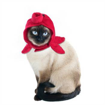 Коледен костюм Шапка за котки Дишаща котешка глава с форма на животно Регулируеми предмети за домашни любимци Памук Хелоуин Аксесоари за кучета