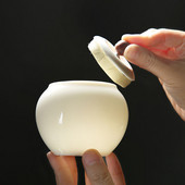 Mājdzīvnieku urna suet nefrīta balta porcelāna keramikas kremācijas burka mini trompetes aizzīmogota burka uzglabāšanas burka suvenīru nefrīta kā porcelāns