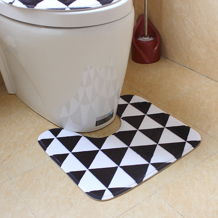 Zeegle Geometric Pattern 3Pcs Set kupaonskih prostirki za kupaonicu Neklizajuće WC prostirke Podnožje Poklopac tepiha Poklopac WC školjke Tepih Kupaonski set