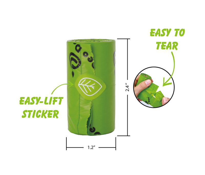 Vrećica za pseći izmet s ručkom Biorazgradiva debela vrećica za izmet kućnih ljubimaca s mirisom sakure, punjenje u rolama s dozatorom