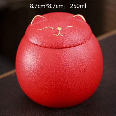 Jauns mājdzīvnieks Urna Dzīvnieks Kremācija Pelni Keramikas uzglabāšanas urna Kaķu urna Dārgumu keramika dažādās krāsās