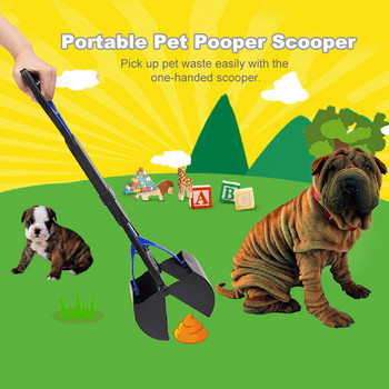 Pet Pooper Scooper Dog Poop Scooper Long Hand Jaw Poop Scoop Shovel Pick Up Animal Waste Picker Puppy Outdoor Cleaning Tools