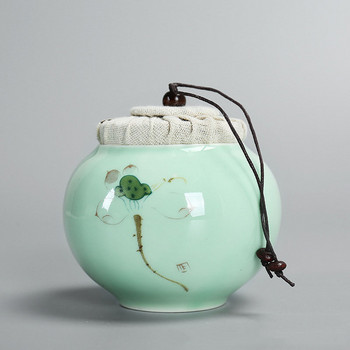 Ζεν celadon δοχεία για κατοικίδια μικρό φορητό μνημείο κεραμικό σφραγισμένο βάζο με φύλλα τέφρας ζώων