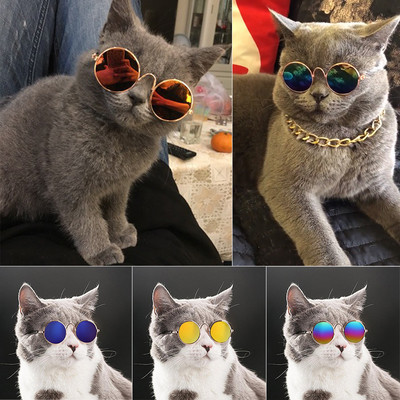 Γυαλιά για μια γάτα κατοικίδια Προϊόντα Προϊόντα για ζώα Αξεσουάρ για σκύλους Cool Funny The Kitten Lenses Sun Photo Props Χρωματιστά γυαλιά ηλίου