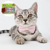 12 kom/lot Ogrlice s leptir kravatom za pse Podesivi remen Karirani ružičasti dodaci za štene Kravata Klasična ogrlica za mačke Proizvodi za kućne ljubimce
