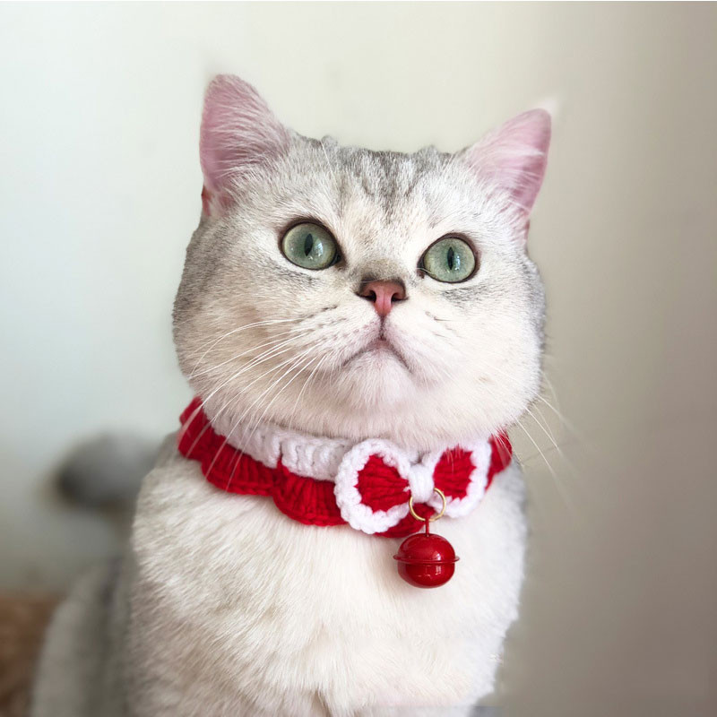 Ručno rađena pletena ogrlica za mačke za kućne ljubimce Prsten zvono Preslatki dodaci za vrat srednje malih pasa Dizajnerski jednobojni štenci Potrepštine za kućne ljubimce