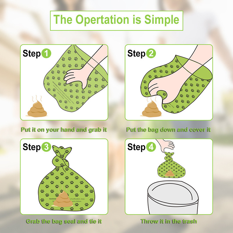 Benepaw biorazgradive vrećice za pseći izmet Ekološke, nepropusne, kvalitetne, debele, jake vrećice za otpad od kućnih ljubimaca 120/300 komada lako se trgaju