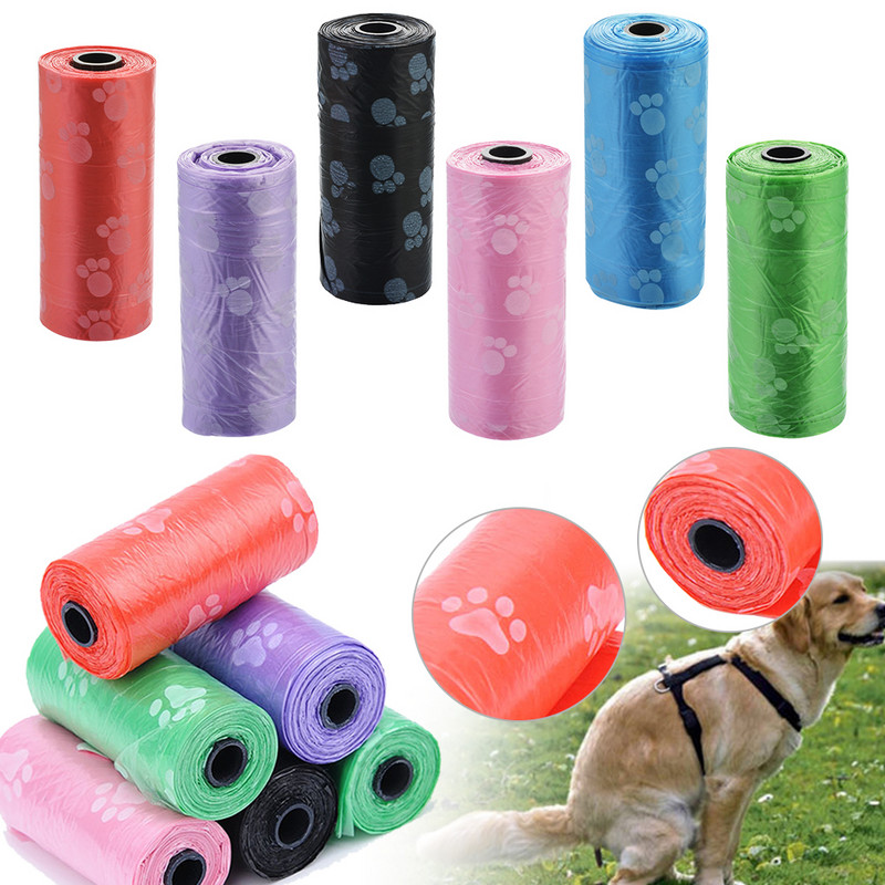 5Rolls Biorazgradiva vrećica za izmet za pse Zero Waste Dog Pooper Bags Dispenser Proizvodi za kućne ljubimce za pse Vrećica za izmet za pse Potrepštine za pse