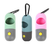 Noārdāmu suņu izkārnījumu maisiņu dozators āra pārnēsājamo mājdzīvnieku atkritumu maisu LED gaismas videi draudzīgs atkritumu maisu dozators