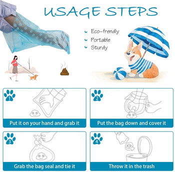20 Rolls Dog Poop Bag για σκύλους κατοικίδια Σακούλες σκουπιδιών Βιοαποικοδομήσιμη θήκη μεταφοράς εξωτερικού χώρου Εργαλεία καθαρισμού τροφοδοσίας