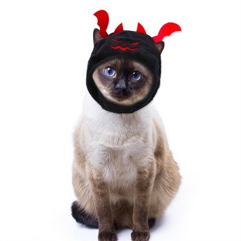 Фестивал на Хелоуин Тиквена шапка за котка, страшен дявол, домашен любимец, костюм, шапки за кучета, коледна шапка за косплей, топли зимни аксесоари за врата на кученце