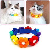 Varavīksnes krāsa Mājdzīvnieku suņu aksesuāri Kaklarota Apkakle Poliestera Ziedu Kaķu Rotaslietas Kakls Dekoratīvi Jaukas preces Suņiem Kucēnu Ķēdīte