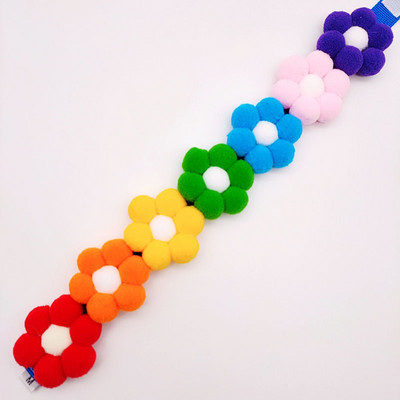 Varavīksnes krāsa Mājdzīvnieku suņu aksesuāri Kaklarota Apkakle Poliestera Ziedu Kaķu Rotaslietas Kakls Dekoratīvi Jaukas preces Suņiem Kucēnu Ķēdīte