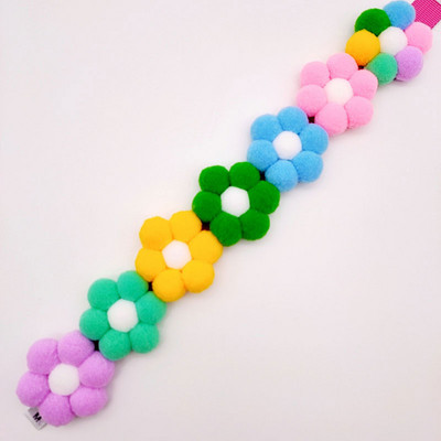 Varavīksnes krāsa Mājdzīvnieku suņu aksesuāri Kaklarota Apkakle Poliestera Ziedu Kaķu Rotaslietas Kakls Dekoratīvi Jaukas preces Suņiem Kucēnu Ķēdīte