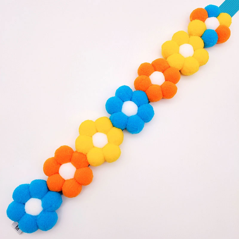 Varavīksnes krāsa Mājdzīvnieku suņu aksesuāri Kaklarota Apkakle Poliestera Ziedu Kaķu Rotaslietas Kakls Dekoratīvi Jaukas preces Suņiem Kucēnu Ķēdīte