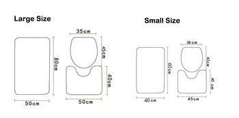 Принт Комплект килими за баня Подложка от микрофибър Абсорбиращ килим за тоалетна Комплект килими за баня Модерен стил Подложка за баня Нехлъзгаща подложка