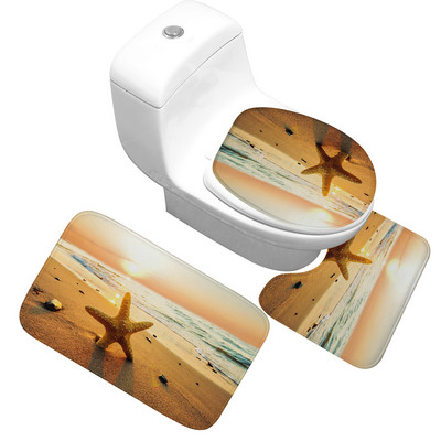 Isprintani set kupaonskih tepiha Prostirka od mikrovlakana Upijajući toaletni tepih Komplet kupaonskih tepiha Moderna prostirka za kupaonicu Neklizajuća podna prostirka