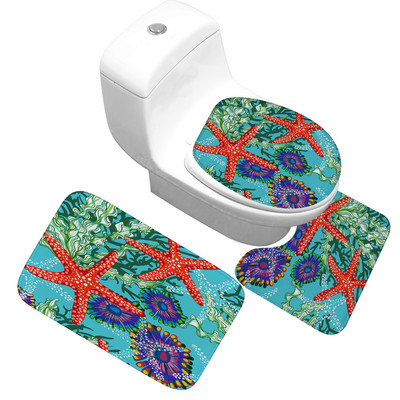Isprintani set kupaonskih tepiha Prostirka od mikrovlakana Upijajući toaletni tepih Komplet kupaonskih tepiha Moderna prostirka za kupaonicu Neklizajuća podna prostirka