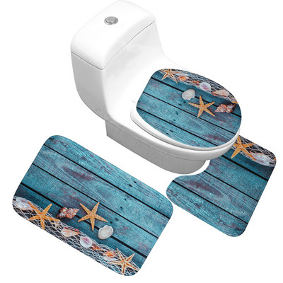 Isprintani set kupaonskih tepiha Prostirka od mikrovlakana Upijajući toaletni tepih Komplet kupaonskih tepiha Moderna prostirka za kupaonicu Neklizajuća podna prostirka