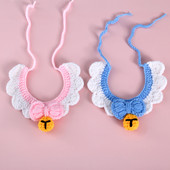 Posebno pletene ogrlice za kućne ljubimce za male pse Mlijeko Pamuk Ručno izrađeni dodaci za pse Podesiva srednja ogrlica od francuskog buldoga