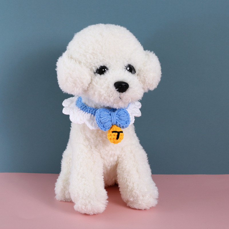 Posebno pletene ogrlice za kućne ljubimce za male pse Mlijeko Pamuk Ručno izrađeni dodaci za pse Podesiva srednja ogrlica od francuskog buldoga