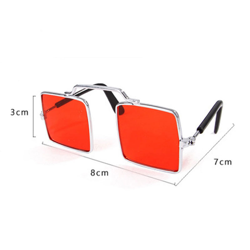 Kvadrātveida formas saulesbrilles kaķim Candy Color Unikāli mājdzīvnieku aksesuāri Vintage Eye Wear Atspulgs Pet Funny Small Dogs Saulesbrilles