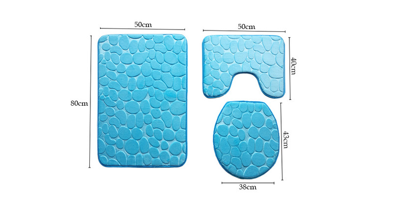 Zeegle 3D reljefna memorijska pjena prostirka za kupaonicu WC prostirka 3 kom/set Kupaonska prostirka Protuklizni tepih za kupaonske prostirke za kadu Set prostirki za kupaonicu