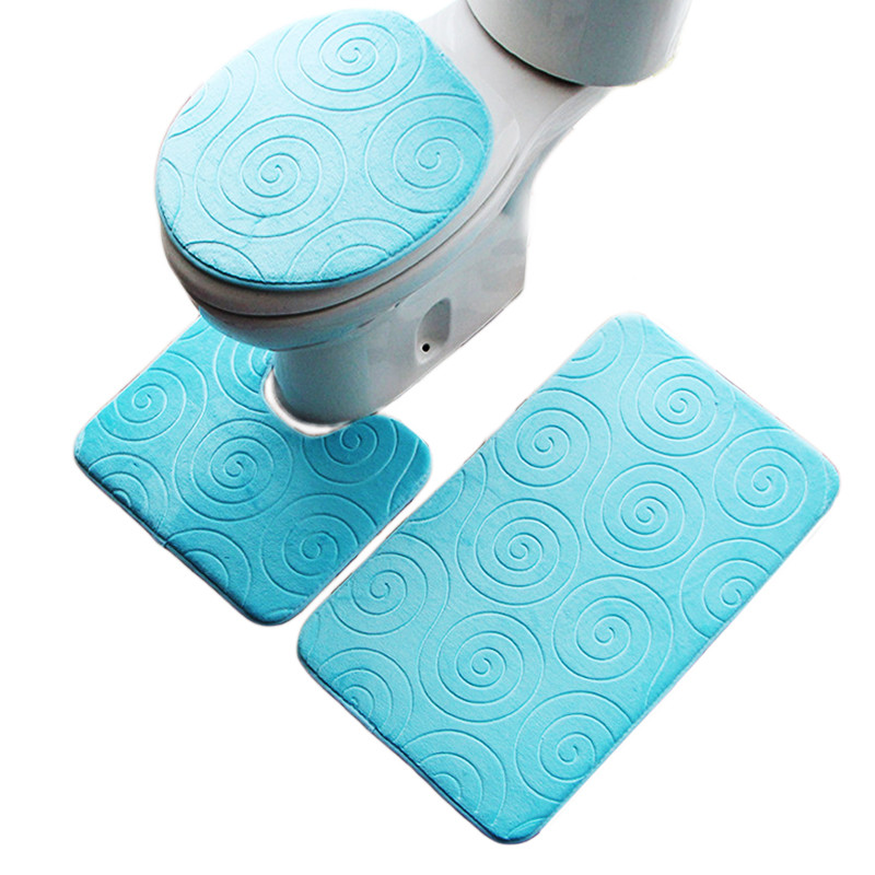 Zeegle 3D reljefna memorijska pjena prostirka za kupaonicu WC prostirka 3 kom/set Kupaonska prostirka Protuklizni tepih za kupaonske prostirke za kadu Set prostirki za kupaonicu