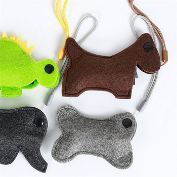 Dog Waste Poop Bags Dispenser Simulation Felt Animal Trash container with Roll Of Trash Bag for Pets Outdoor Supplies