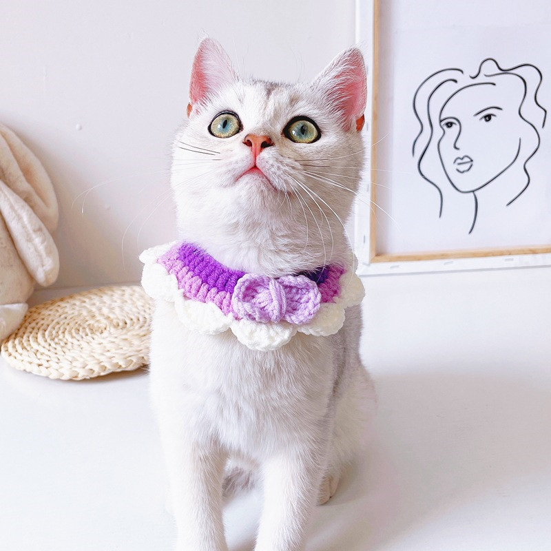 Ar rokām darināta adāma mājdzīvnieka kakla siksna suņiem silta ziemas luksusa dizaina meitene kaķa kaklarota regulējama šņorējama kaķēna mājdzīvnieka kakla siksna