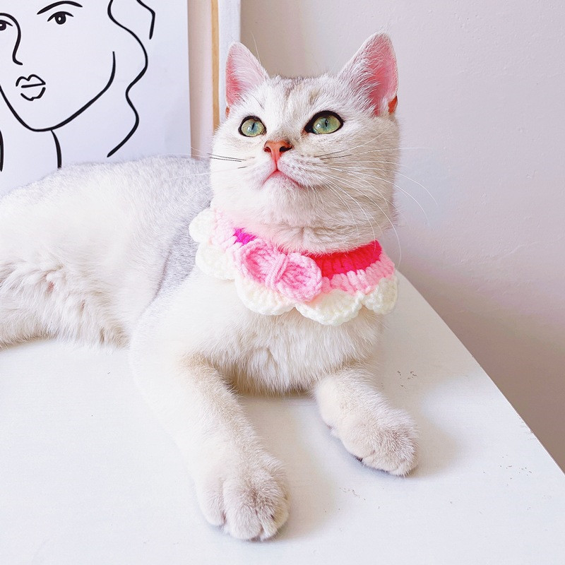 Ar rokām darināta adāma mājdzīvnieka kakla siksna suņiem silta ziemas luksusa dizaina meitene kaķa kaklarota regulējama šņorējama kaķēna mājdzīvnieka kakla siksna