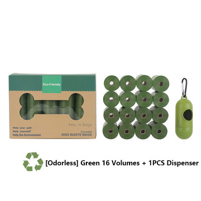 Mājdzīvnieku izkārnījumu maisiņu atkritumu maisiņu vienreizējās lietošanas suņu barības maisiņu kaulu apaļais dozatora komplekts Bioloģiski noārdāms Epi Videi draudzīgs