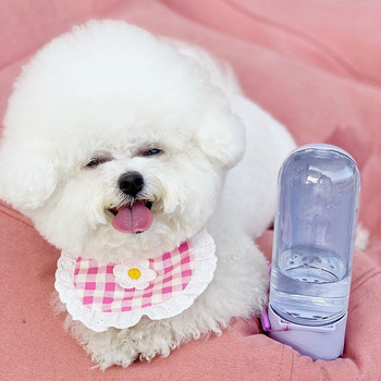 Sunny Plaid Pet Dogs Bandana Bib Smiling Face Pure Cotton Neck Accessories for Pets Cartoon Animal Shape Средни нашийници за кучета