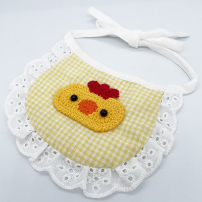 Saulaini rūtaini mājdzīvnieku suņi Bandānas priekšautiņš smaidoša seja Tīras kokvilnas kakla aksesuāri mājdzīvniekiem Karikatūra Dzīvnieku formas Vidēja Suņu kaklasiksnas