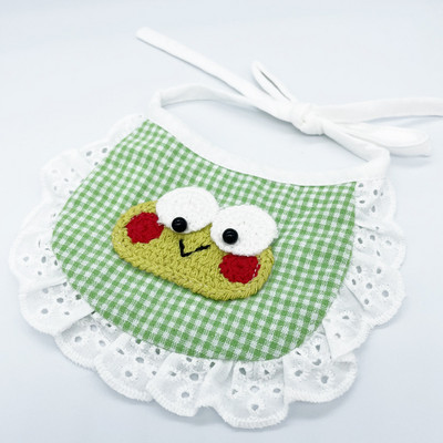 Saulaini rūtaini mājdzīvnieku suņi Bandānas priekšautiņš smaidoša seja Tīras kokvilnas kakla aksesuāri mājdzīvniekiem Karikatūra Dzīvnieku formas Vidēja Suņu kaklasiksnas