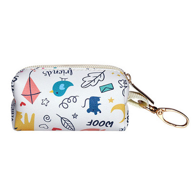 Dozator portabil de saci de caca pentru caine de călătorie în aer liber Husă cu fermoar din piele Oxford pentru animale de companie Suport pentru sac de caca Organizator de saci de deșeuri