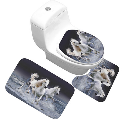 Zeegle Set prostirki za kupaonicu 3 komada protuklizne prostirke za kupaonicu Kupaonski tepih od mikrovlakana WC prostirke Podne prostirke za kupaonicu