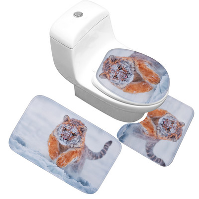 Zeegle Set prostirki za kupaonicu 3 komada protuklizne prostirke za kupaonicu Kupaonski tepih od mikrovlakana WC prostirke Podne prostirke za kupaonicu