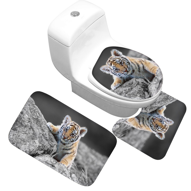 Zeegle Set prostirki za kupaonicu 3 komada protuklizne prostirke za kupaonicu Kupaonski tepih od mikrovlakana WC prostirke Podne prostirke za kupaonicu